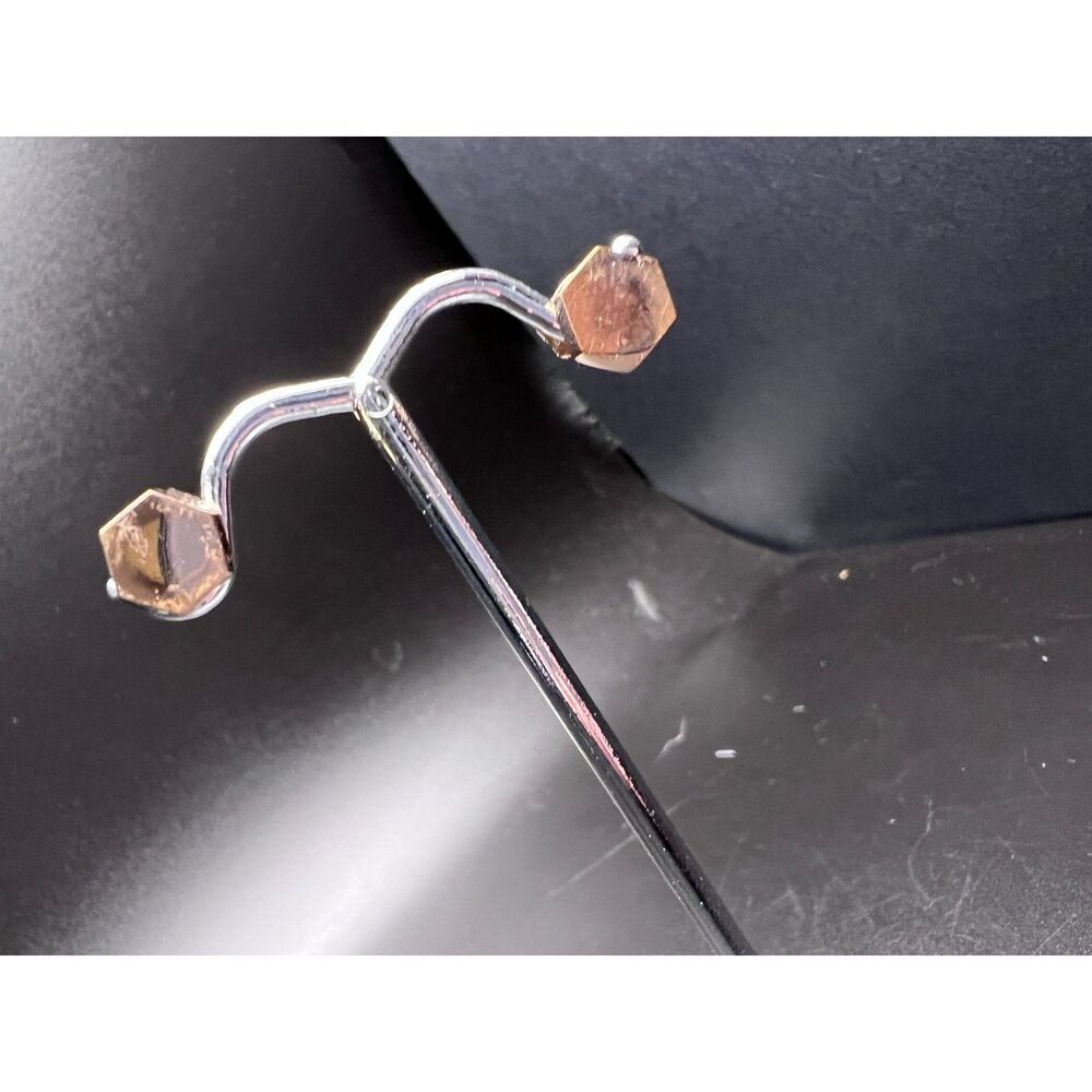 Rose Gold Hexagon Earrings